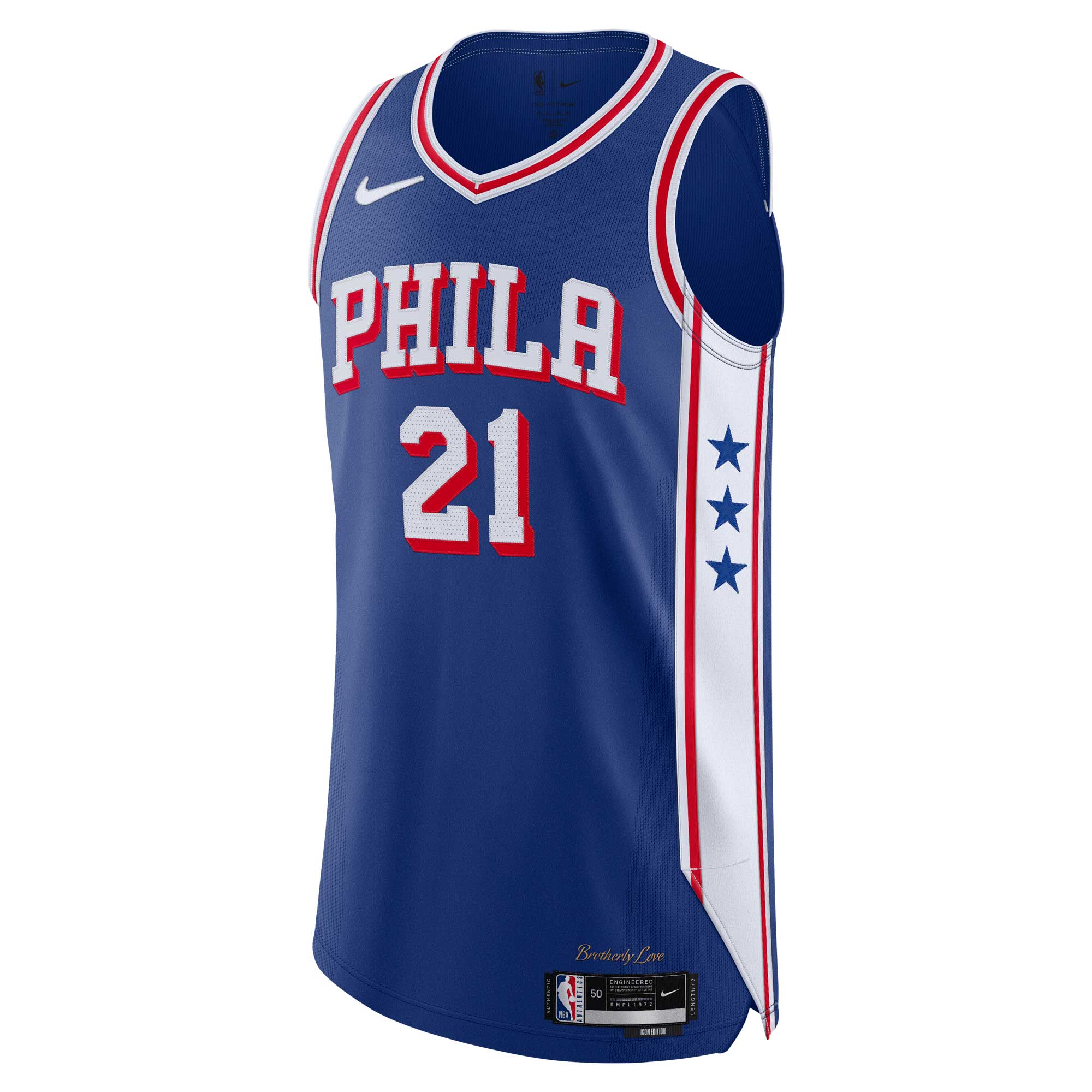 Alternative view of Joel Embiid Philadelphia 76ers Authentic Jersey – Icon Edition – Royal