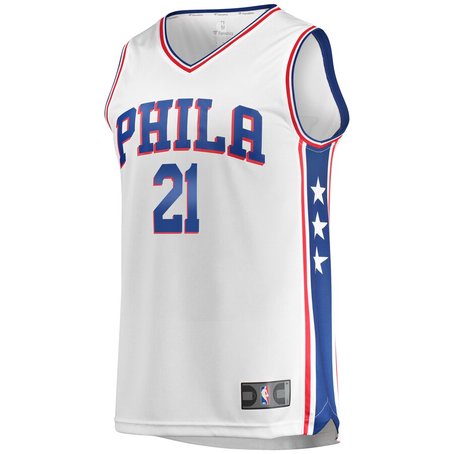 Alternative view of Joel Embiid Philadelphia 76ers Fanatics Branded Fast Break Replica Jersey White - Association Edition
