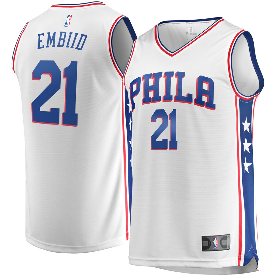 Joel Embiid Philadelphia 76ers Fanatics Branded Fast Break Replica Jersey White - Association Edition