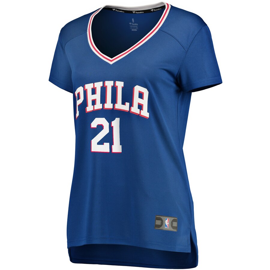 Alternative view of Joel Embiid Philadelphia 76ers Fanatics Branded Women's Fast Break Replica Player Jersey - Icon Edition - Royal