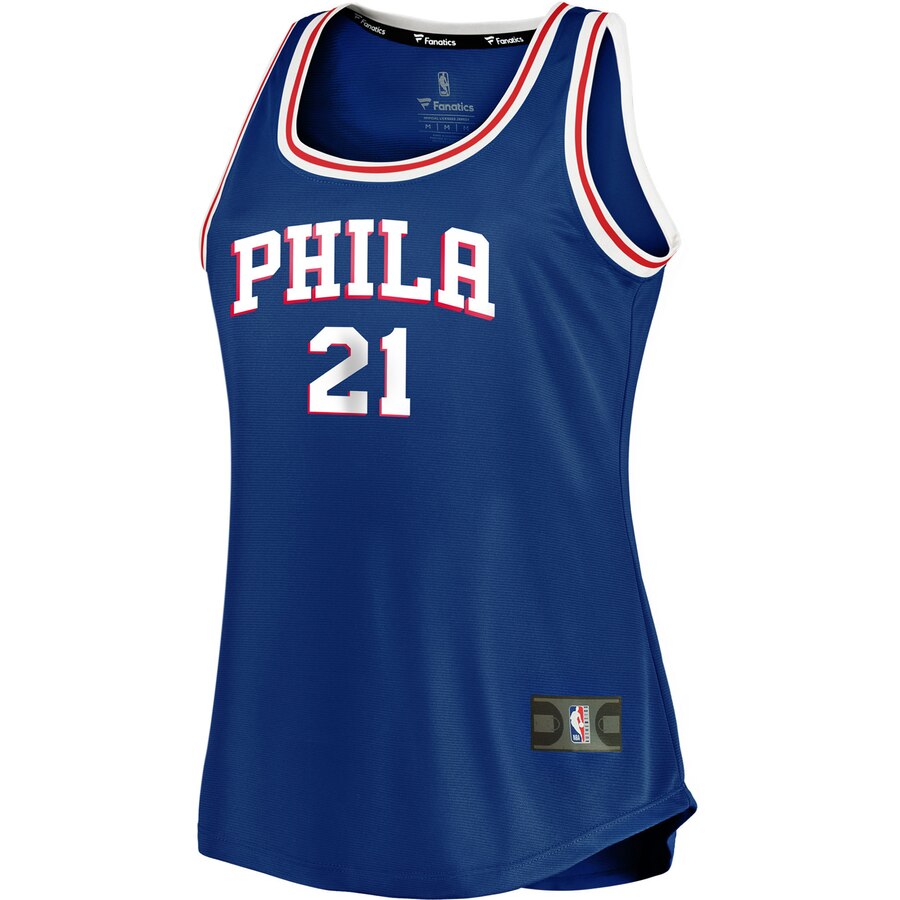Alternative view of Joel Embiid Philadelphia 76ers Fanatics Branded Women's Fast Break Team Tank Jersey - Icon Edition - Royal