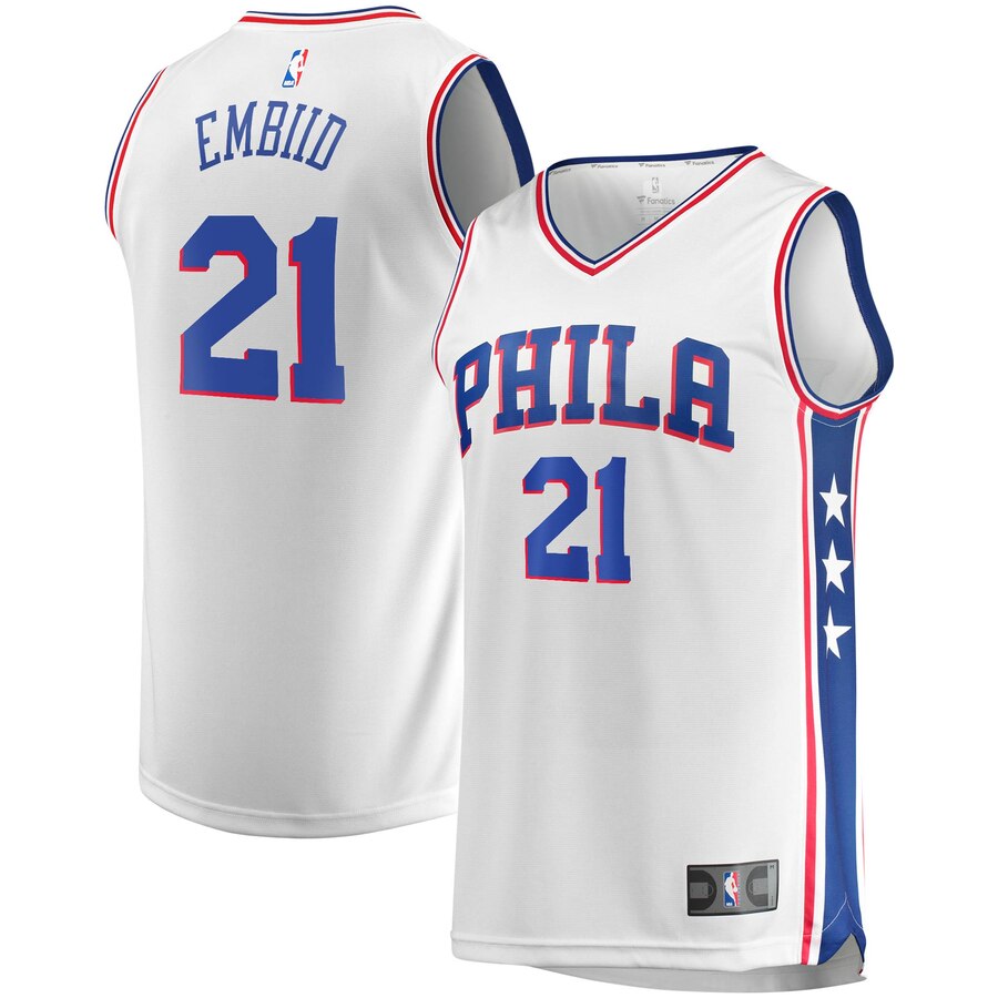 Joel Embiid Philadelphia 76ers Fanatics Branded Youth 2019/20 Fast Break Replica Player Jersey - Association Edition - White