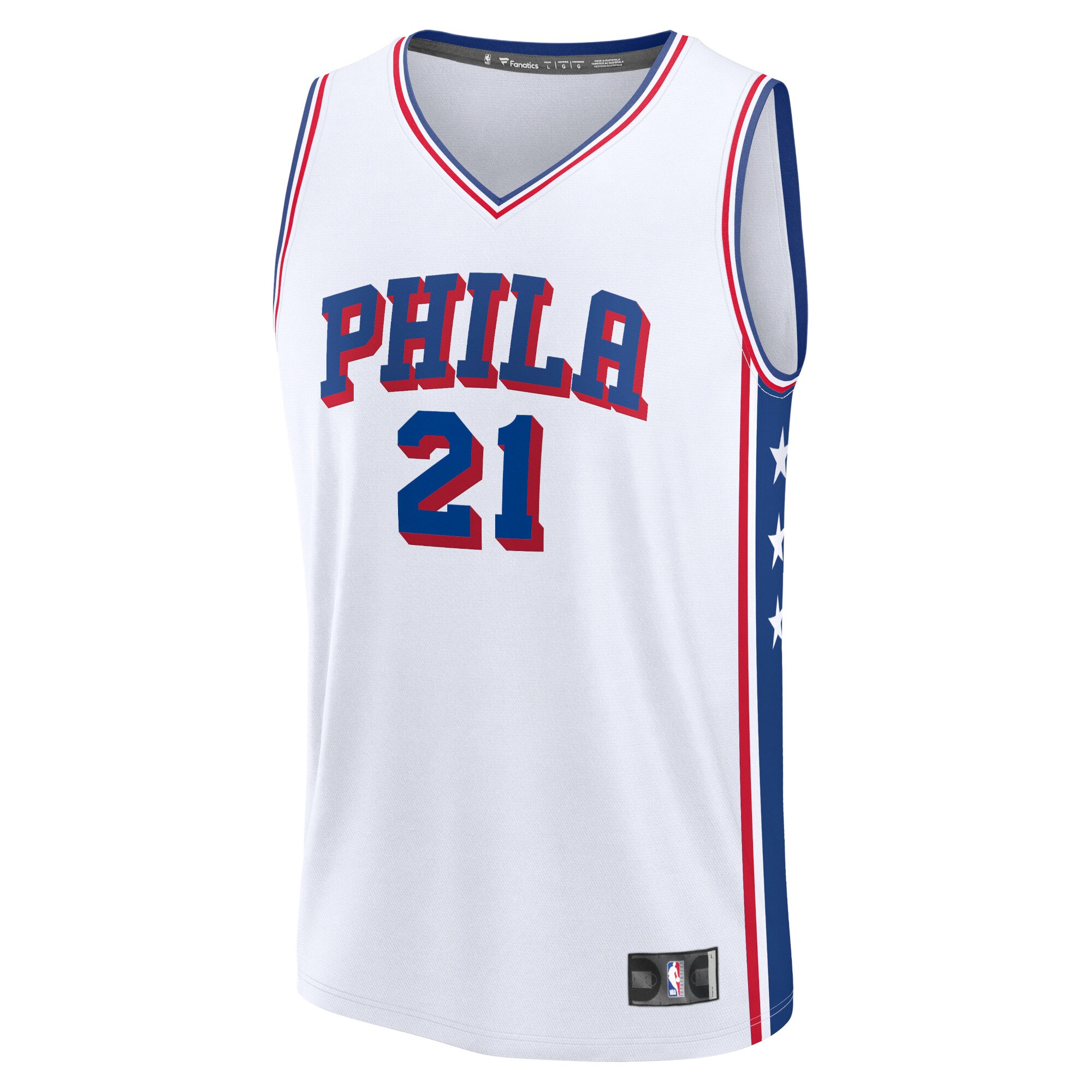Alternative view of Joel Embiid Philadelphia 76ers Fanatics Fast Break Replica Jersey - Association Edition - White