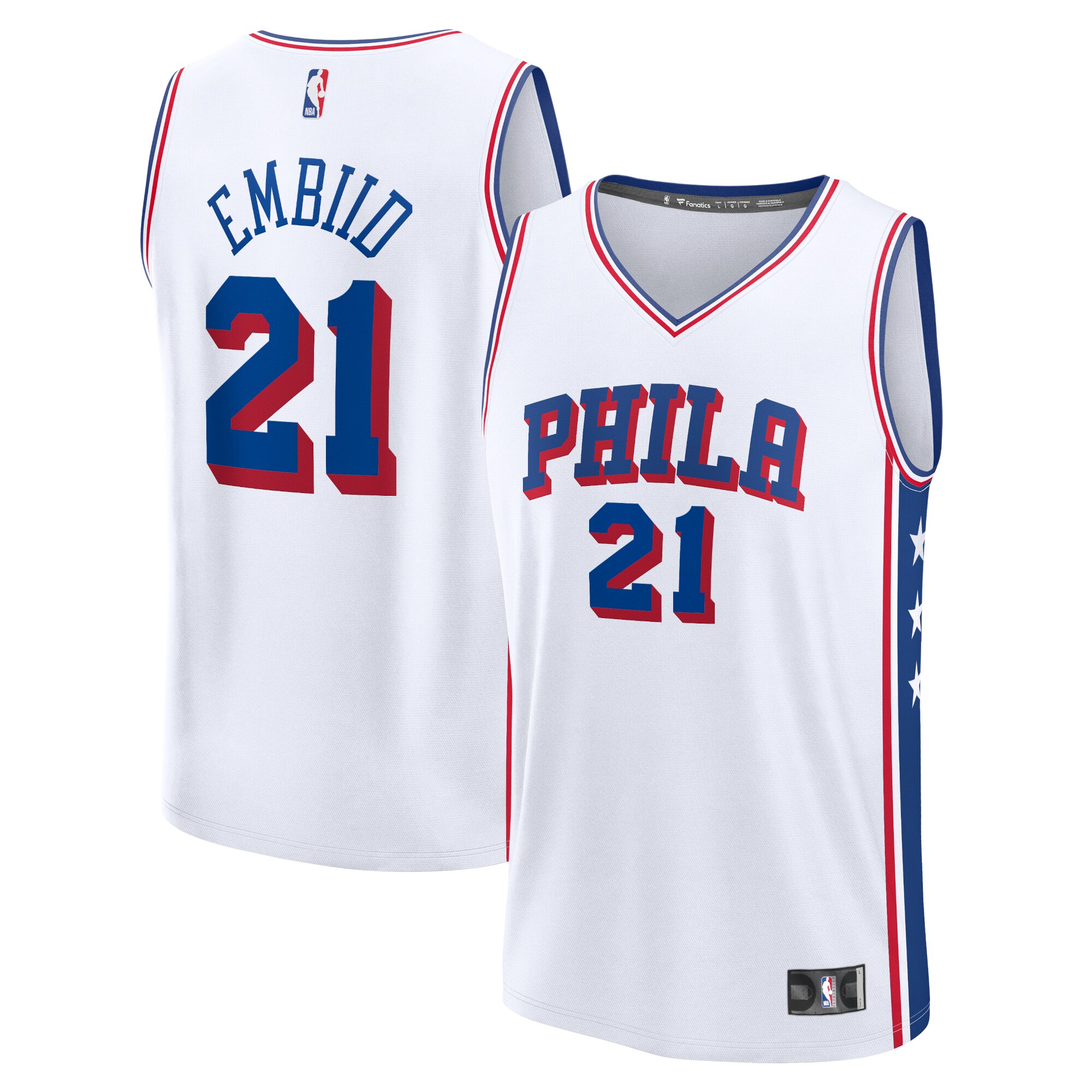 Joel Embiid Philadelphia 76ers Fanatics Fast Break Replica Player Jersey – Association Edition – White