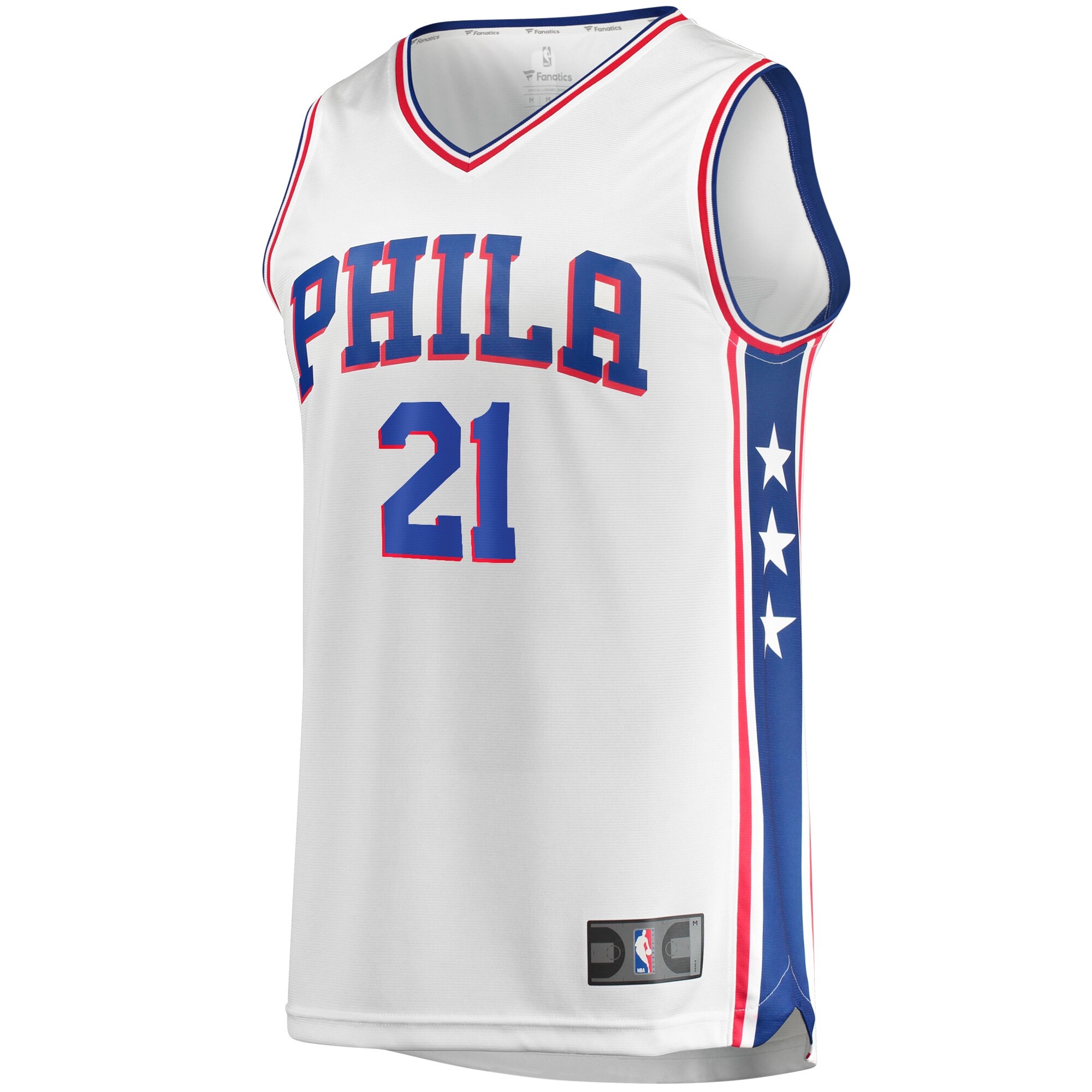 Alternative view of Joel Embiid Philadelphia 76ers Fanatics Replica Jersey - Association Edition - White
