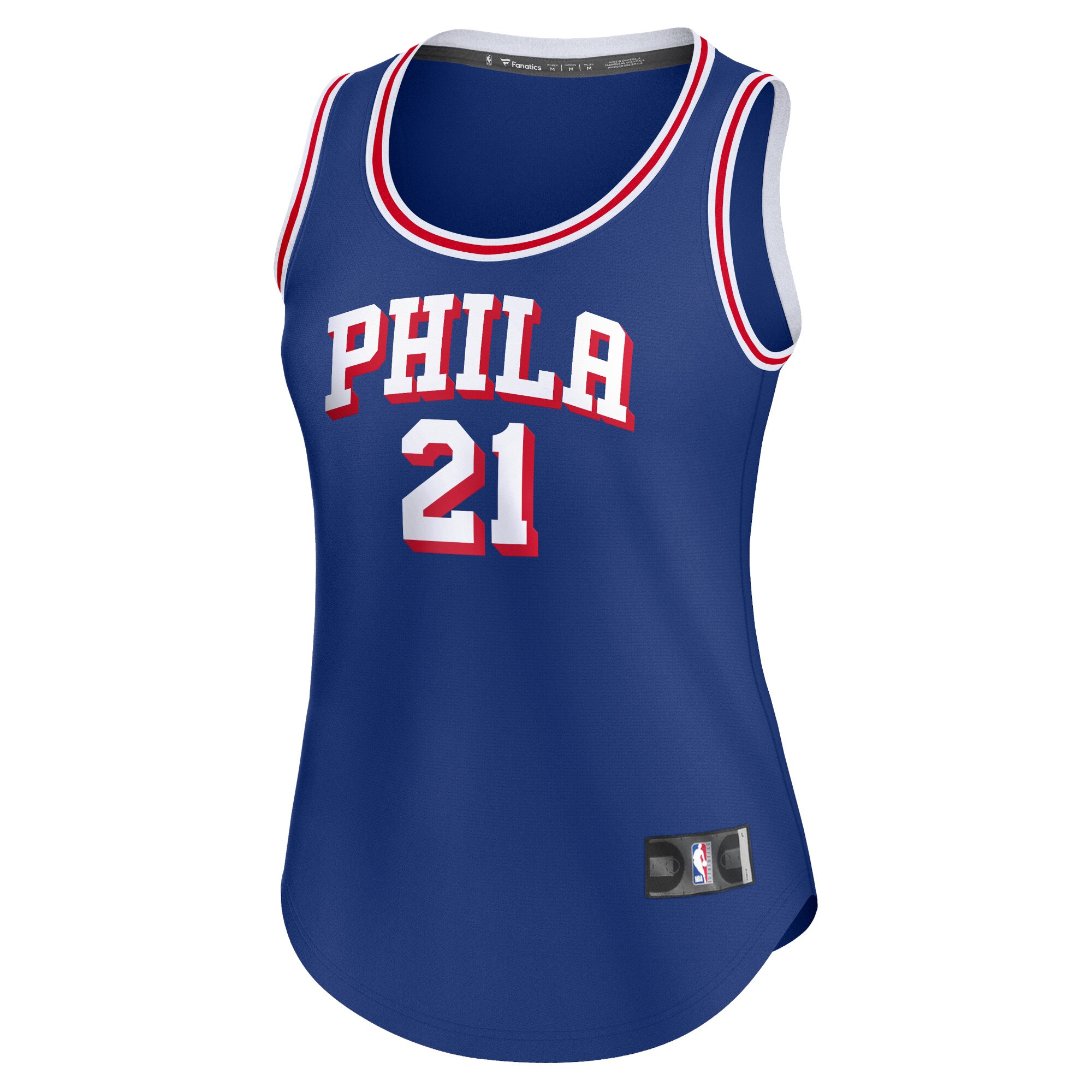 Alternative view of Joel Embiid Philadelphia 76ers Fanatics Women's Fast Break Player Jersey - Icon Edition - Royal