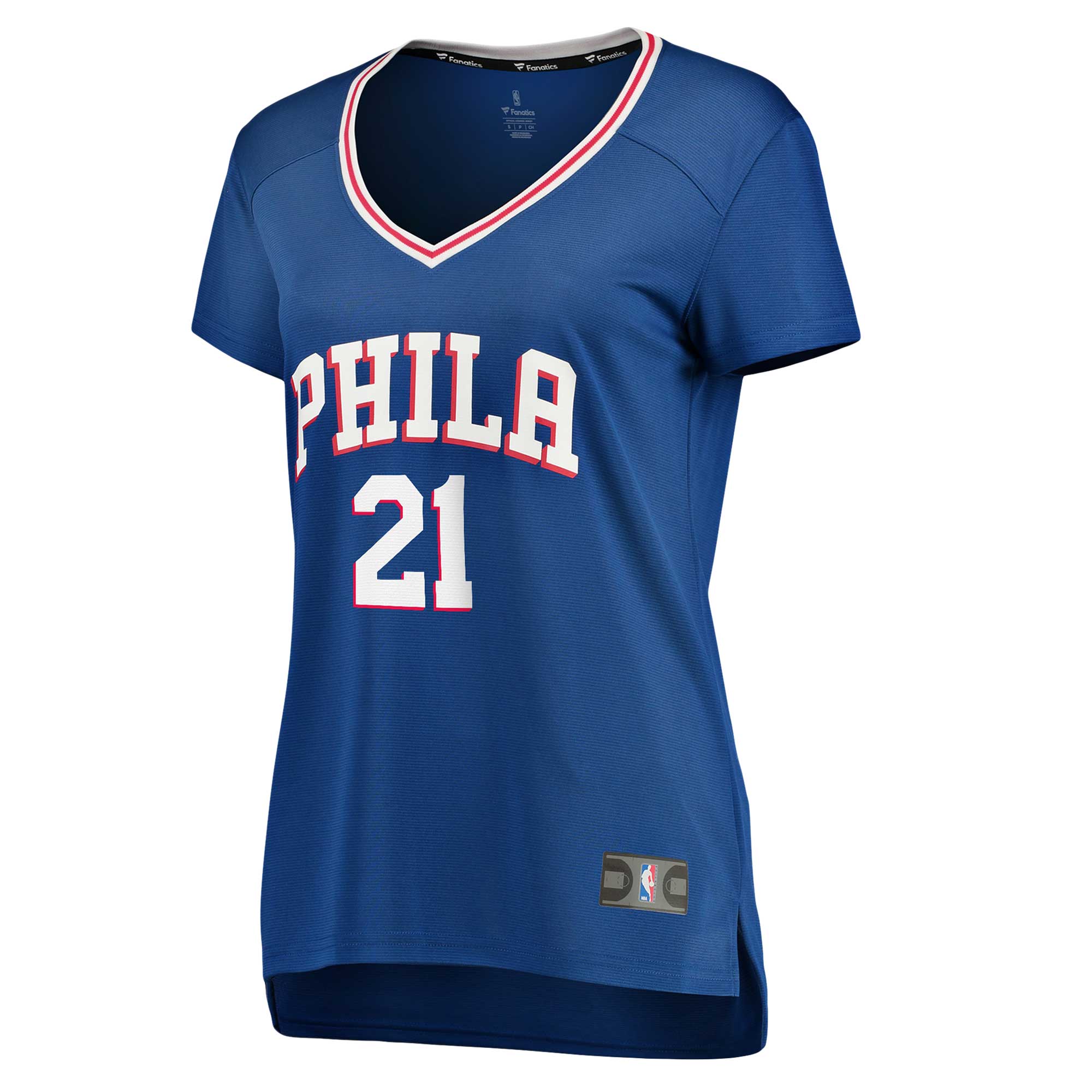 Alternative view of Joel Embiid Philadelphia 76ers Fanatics Women's Fast Break Replica Player Jersey - Royal - Icon Edition