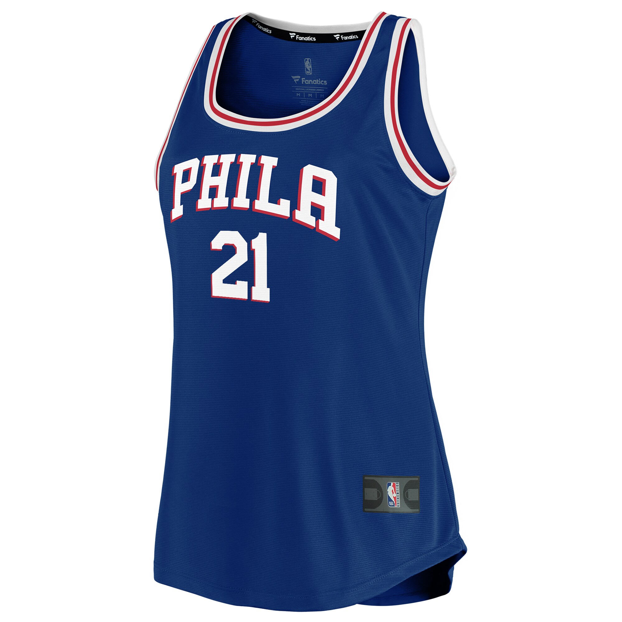 Alternative view of Joel Embiid Philadelphia 76ers Fanatics Women's Fast Break Team Tank Jersey - Icon Edition - Royal
