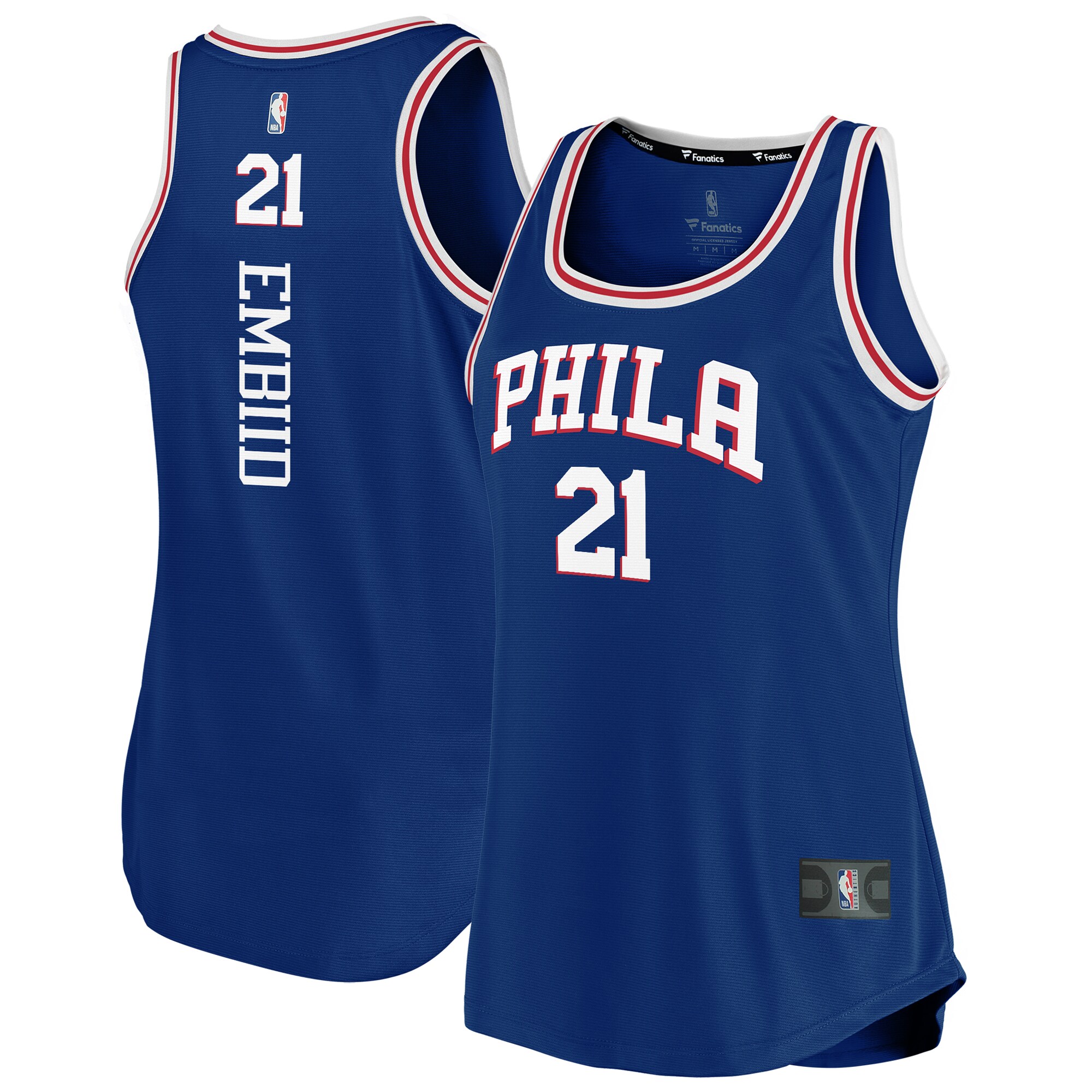 Joel Embiid Philadelphia 76ers Fanatics Women's Fast Break Team Tank Jersey - Icon Edition - Royal