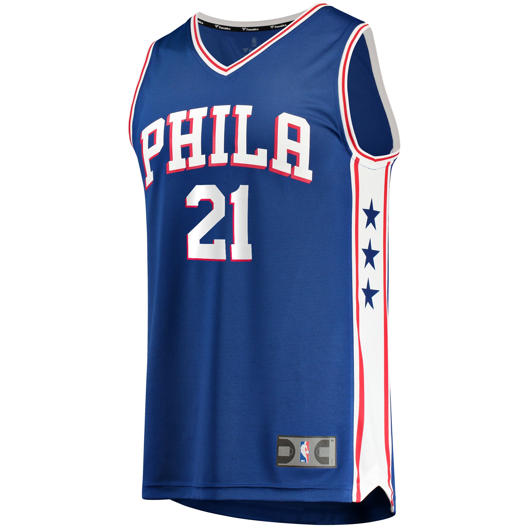Alternative view of Joel Embiid Philadelphia 76ers Fanatics Youth Fast Break Replica Player Jersey - Icon Edition - Royal