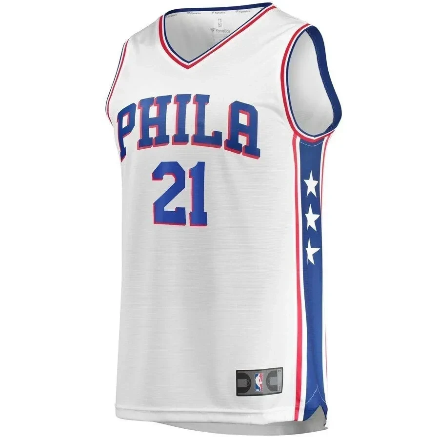 Alternative view of Joel Embiid Philadelphia 76ers Jersey - Association Edition - White - JS701 