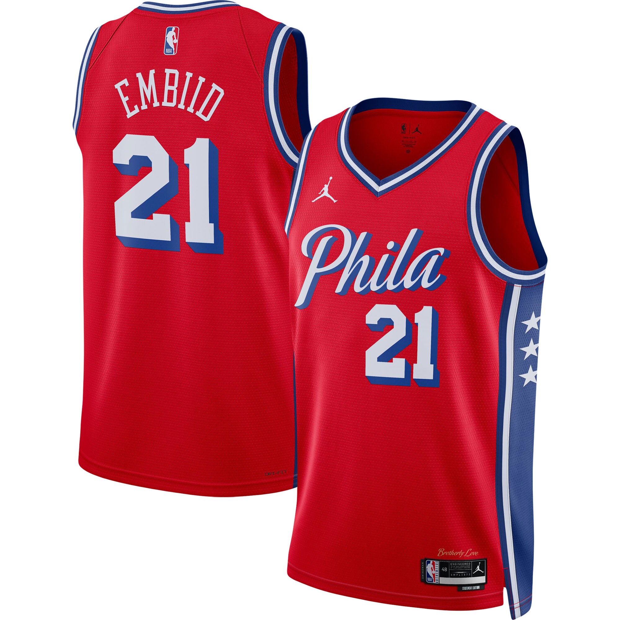 Joel Embiid Philadelphia 76ers Jordan Brand Unisex Swingman Jersey – Statement Edition – Red