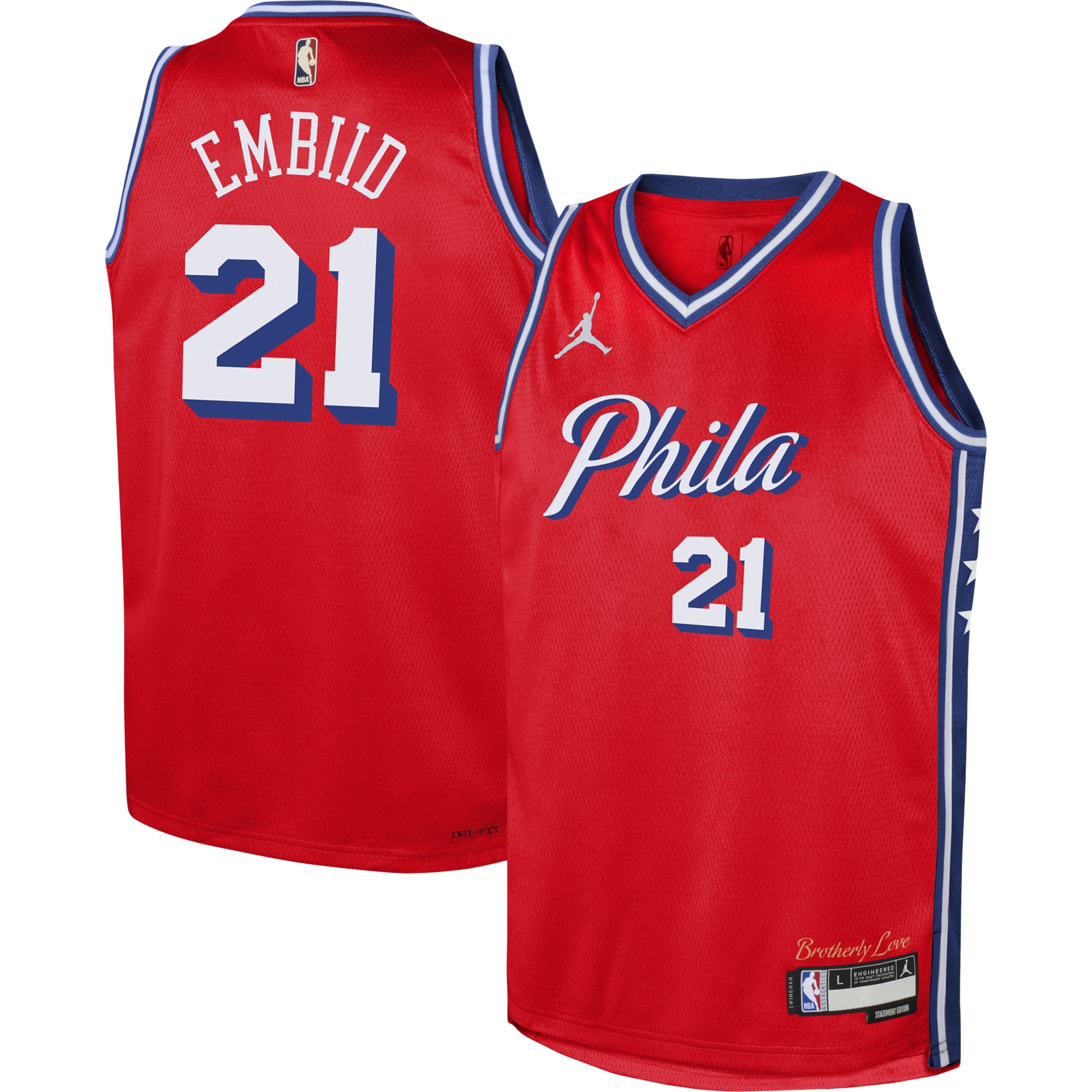 Joel Embiid Philadelphia 76ers Jordan Brand Youth Swingman Jersey – Statement Edition – Red