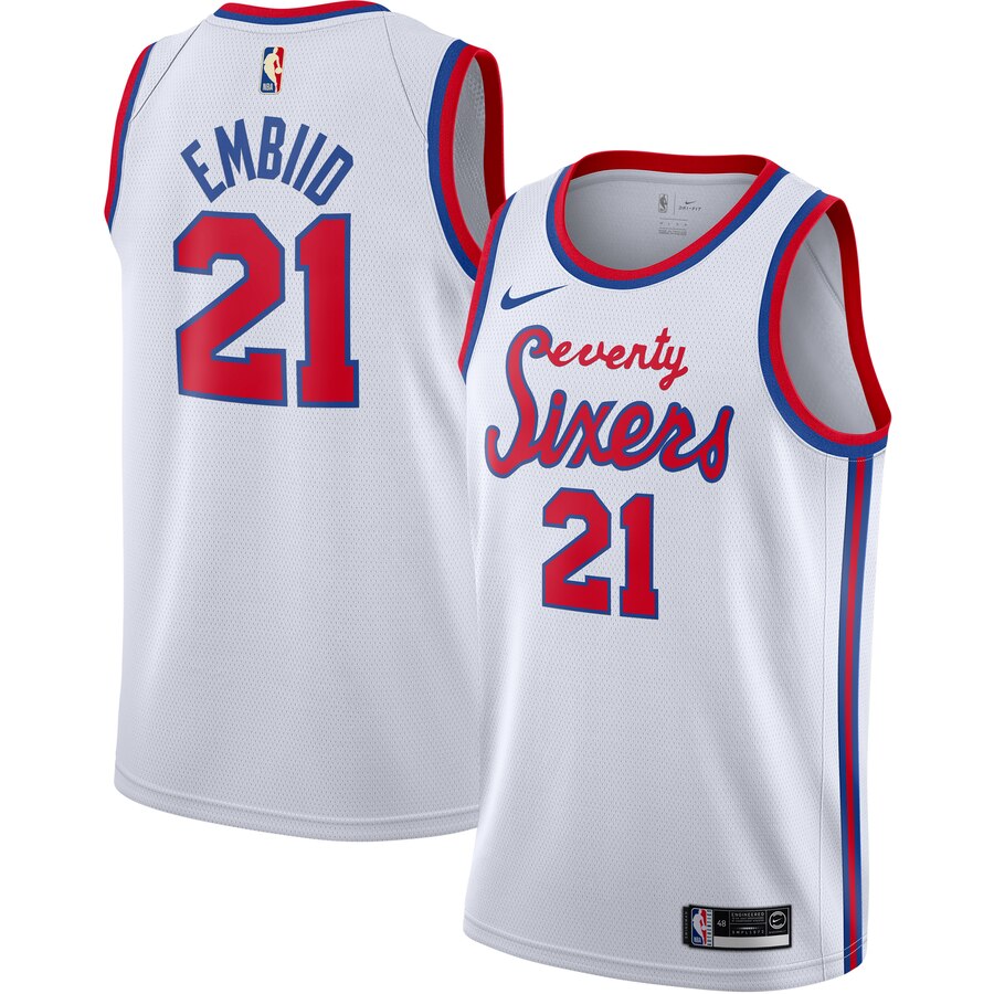 Joel Embiid Philadelphia 76ers Nike Hardwood Classics Finished Swingman Jersey - White