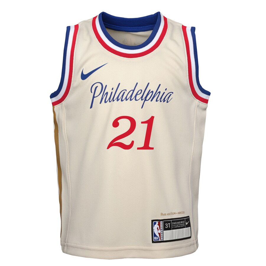 Alternative view of Joel Embiid Philadelphia 76ers Preschool 2019/20 City Edition Replica Jersey - Cream