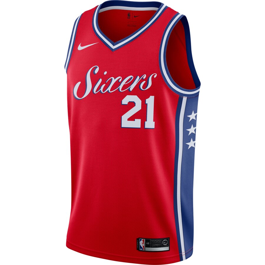 Alternative view of Joel Embiid Philadelphia 76ers Swingman Jersey - Statement Edition - Red