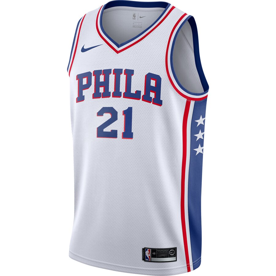 Alternative view of Joel Embiid Philadelphia 76ers Swingman Player Jersey - Association Edition - White