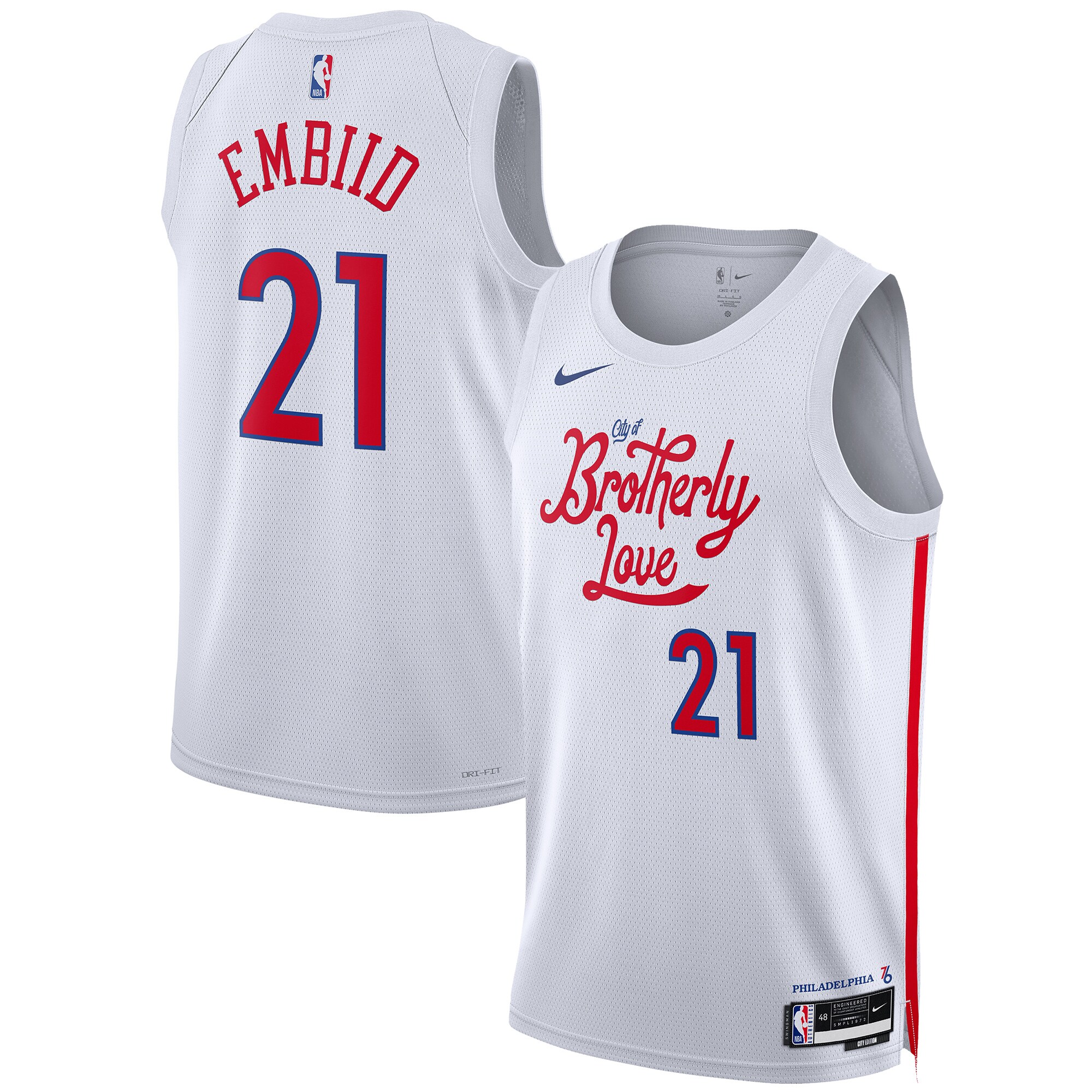 Joel Embiid Philadelphia 76ers Unisex 2022/23 Swingman Jersey – City Edition – White