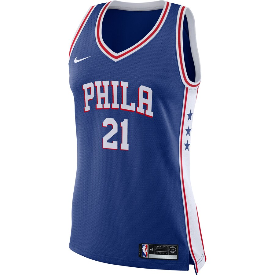 Alternative view of Joel Embiid Philadelphia 76ers Women's Swingman Jersey Royal - Icon Edition