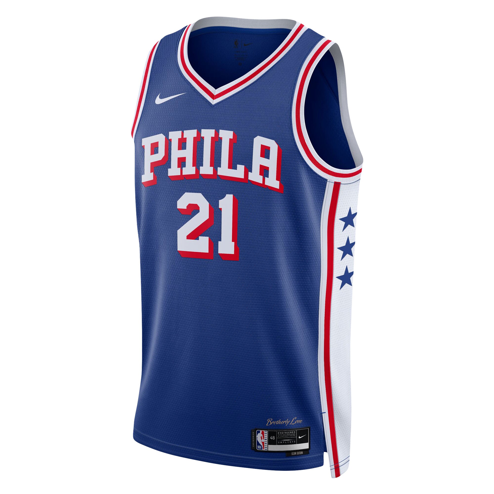 Alternative view of Joel Embiid Philadelphia 76ers Youth Swingman Jersey - Icon Edition - Royal