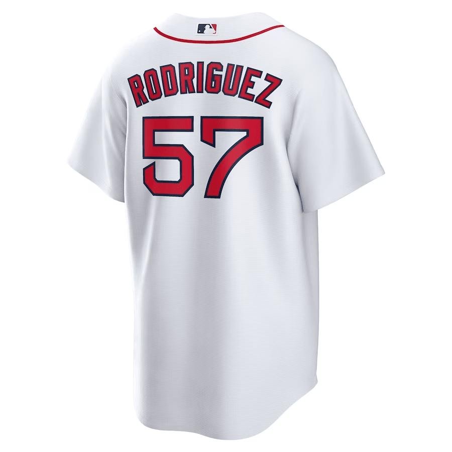Alternative view of Joely Rodríguez 57 Boston Red Sox Home Men Jersey - White
