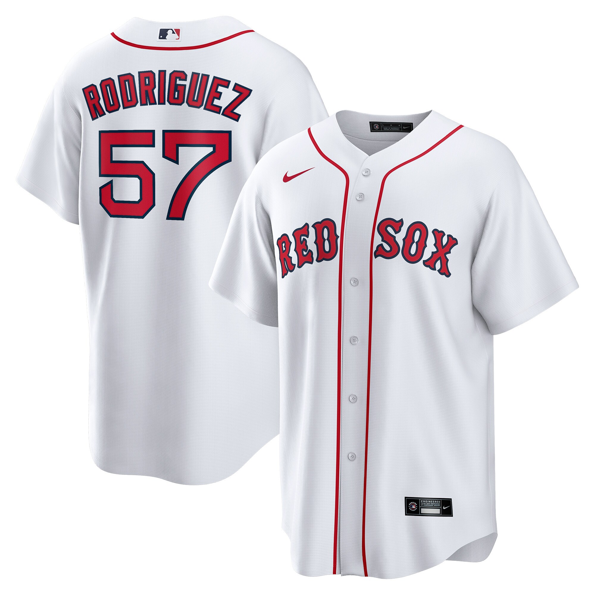 Alternative view of Joely RodrÃƒÆ’Ã‚Â­guez Boston Red Sox Home Replica Player Jersey - White