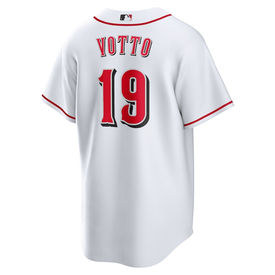 Alternative view of Joey Votto 19 Cincinnati Reds Home Men Jersey - White