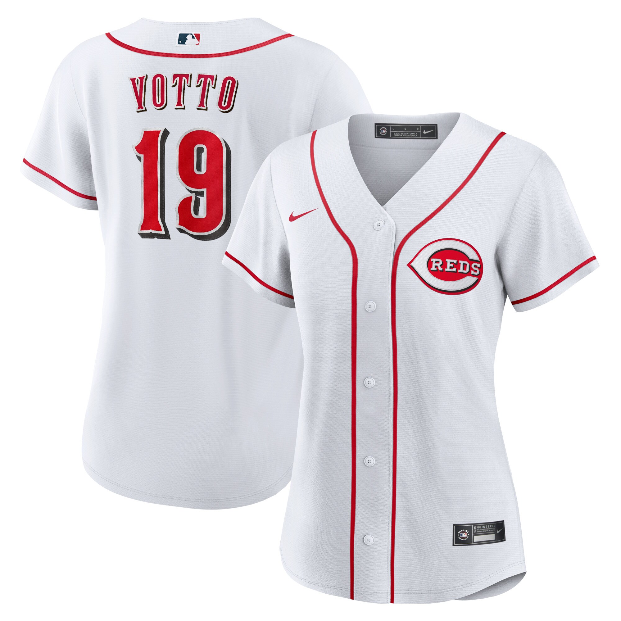 Alternative view of Joey Votto Cincinnati Reds Women's Home Replica Player Jersey - White