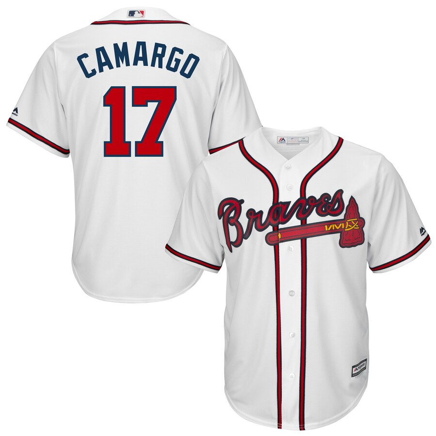 Johan Camargo Atlanta Braves Majestic Home Official Cool Base Player Jersey - White