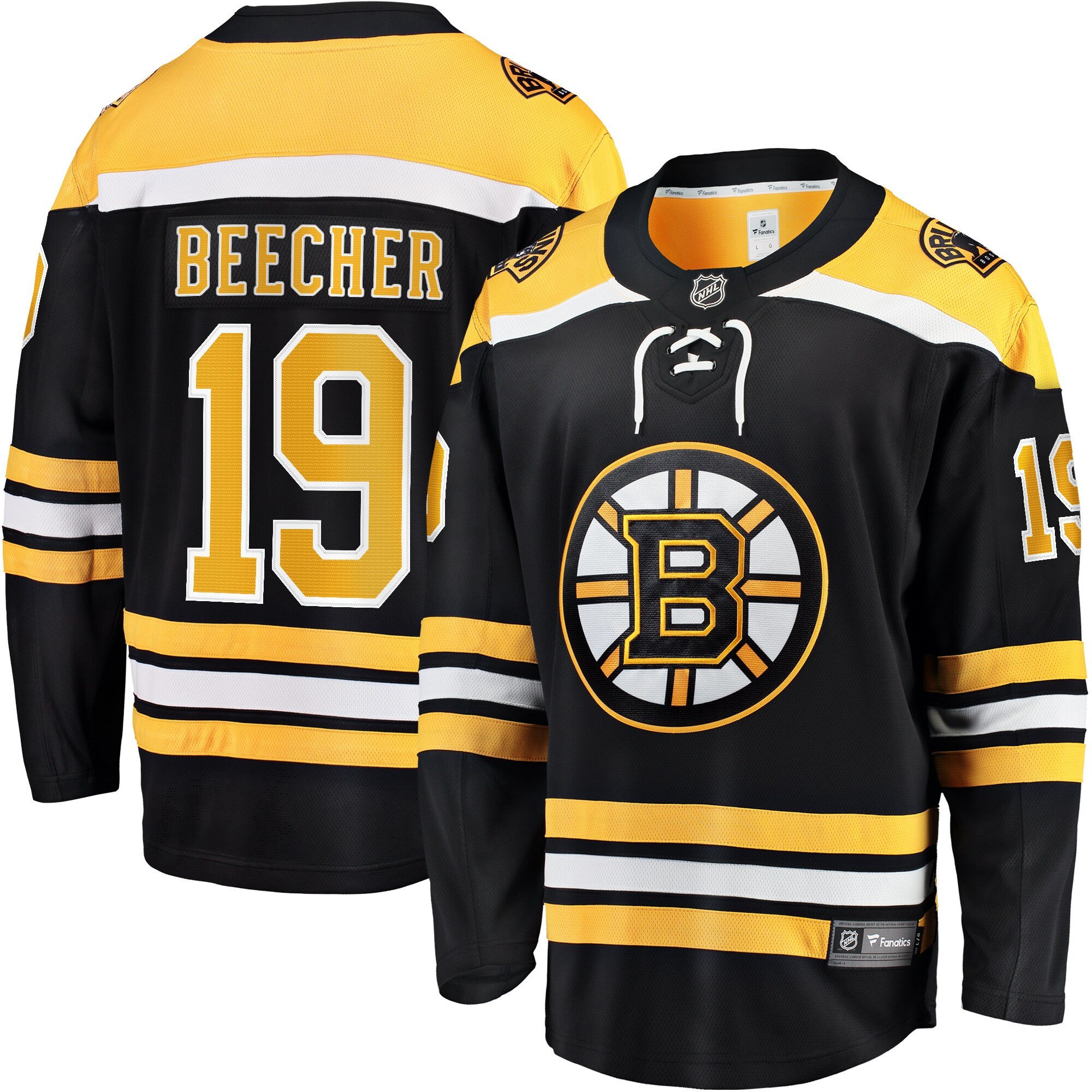 John Beecher 19 Boston Bruins Breakaway Home Jersey - Men, Black - JS211 