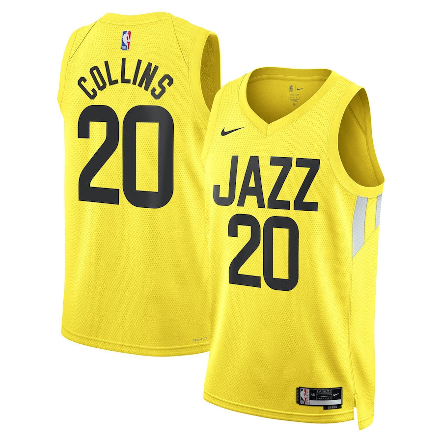 John Collins 20 Utah Jazz Unisex Swingman Jersey - Icon Edition - Gold - JS563 