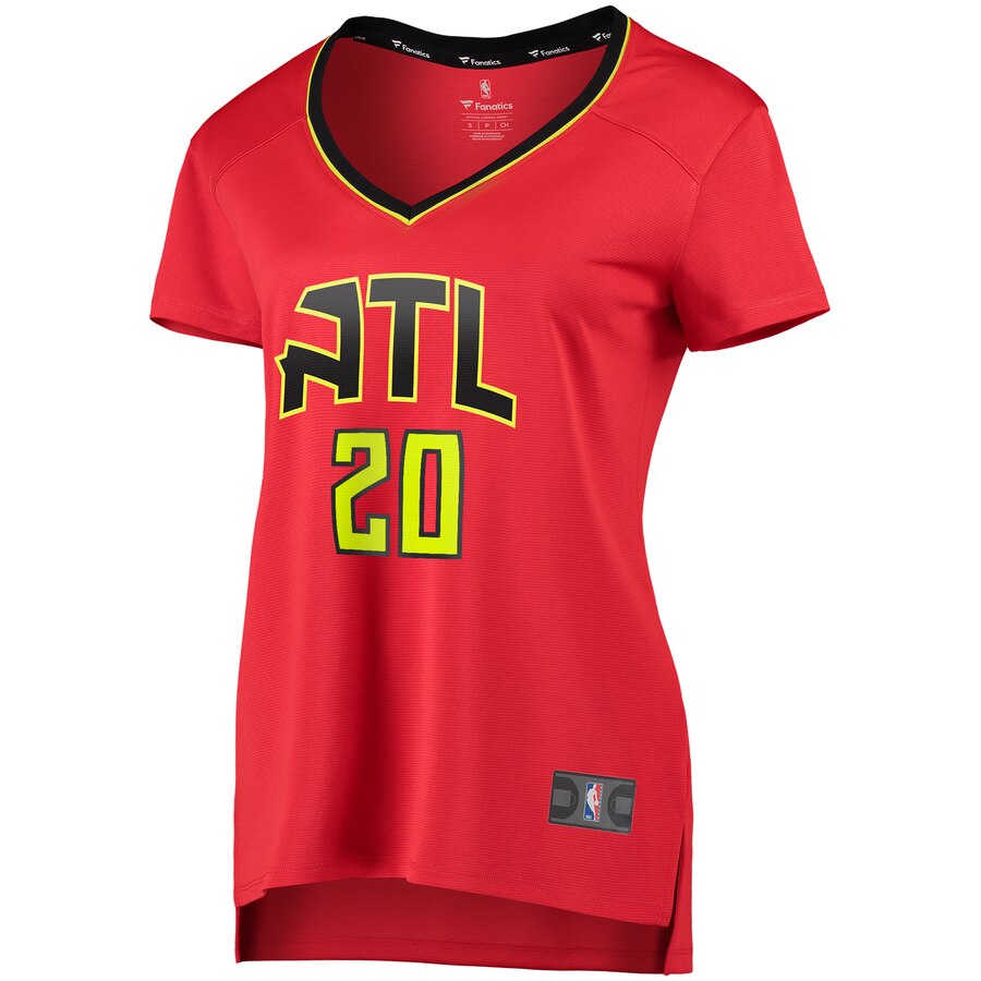Alternative view of John Collins Atlanta Hawks Fanatics Branded Women's Fast Break Player Replica Jersey - Statement Edition - Red