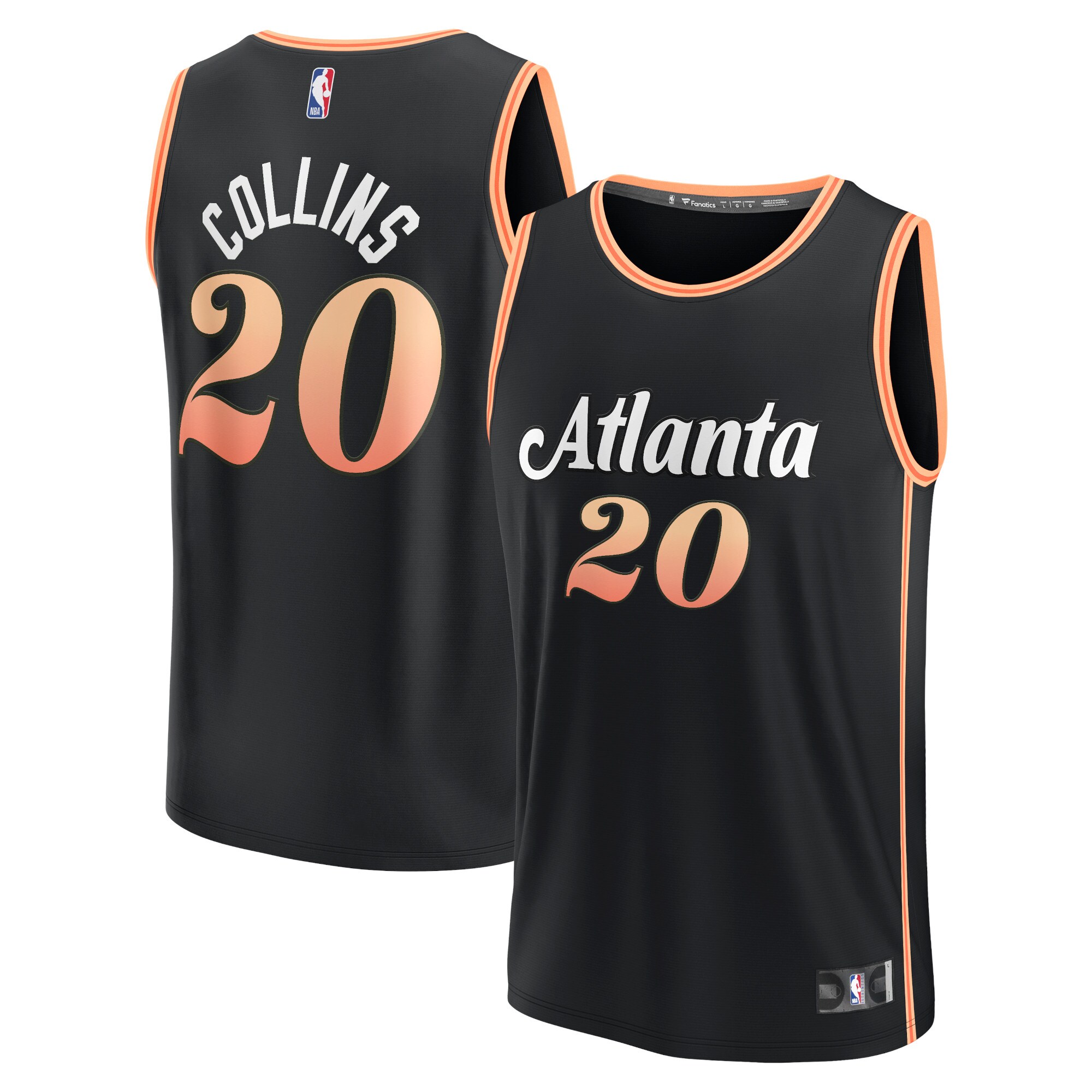 Alternative view of John Collins Atlanta Hawks Fanatics Branded Youth 2022/23 Fastbreak Jersey - City Edition - Black