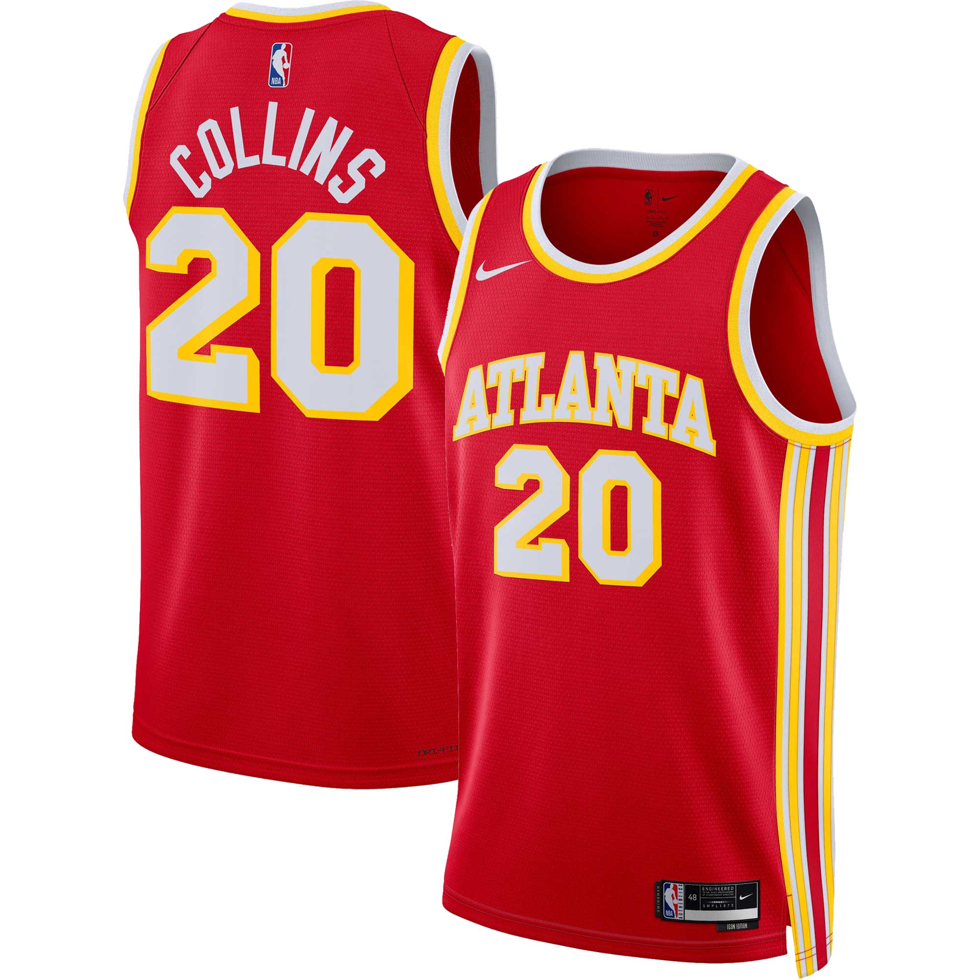Alternative view of John Collins Atlanta Hawks Unisex Swingman Jersey – Icon Edition – Red