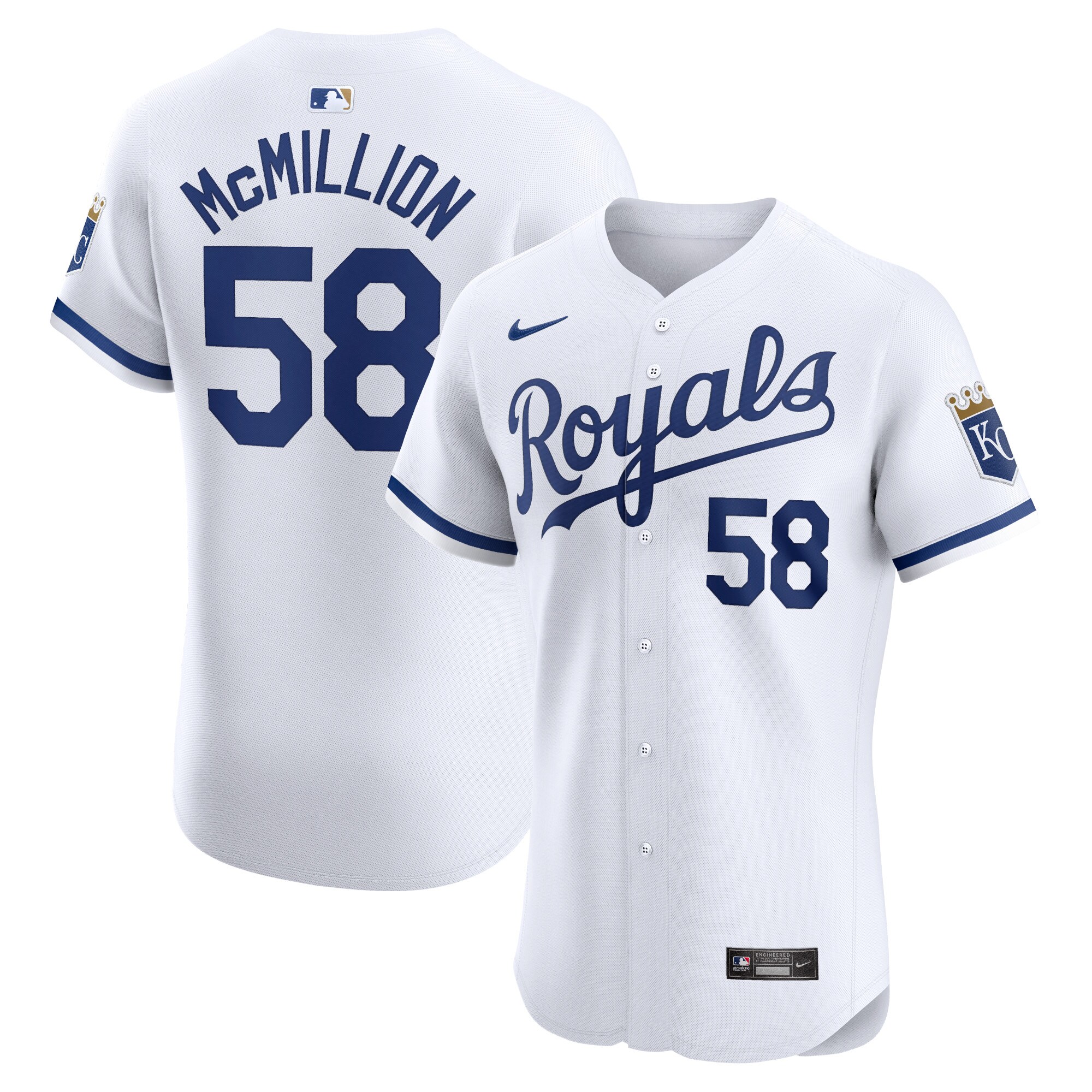 John Mcmillon Kansas City Royals Home Elite Player Jersey - White