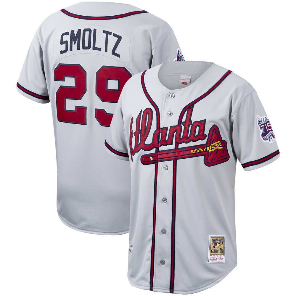 John Smoltz Atlanta Braves Mitchell & Ness Cooperstown Collection Jersey - Gray