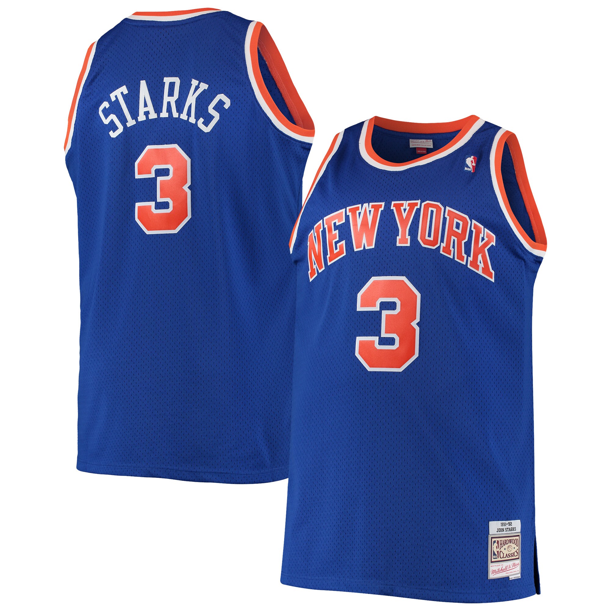 Alternative view of John Starks New York Knicks Mitchell & Ness Big & Tall Hardwood Classics Swingman Jersey - Blue