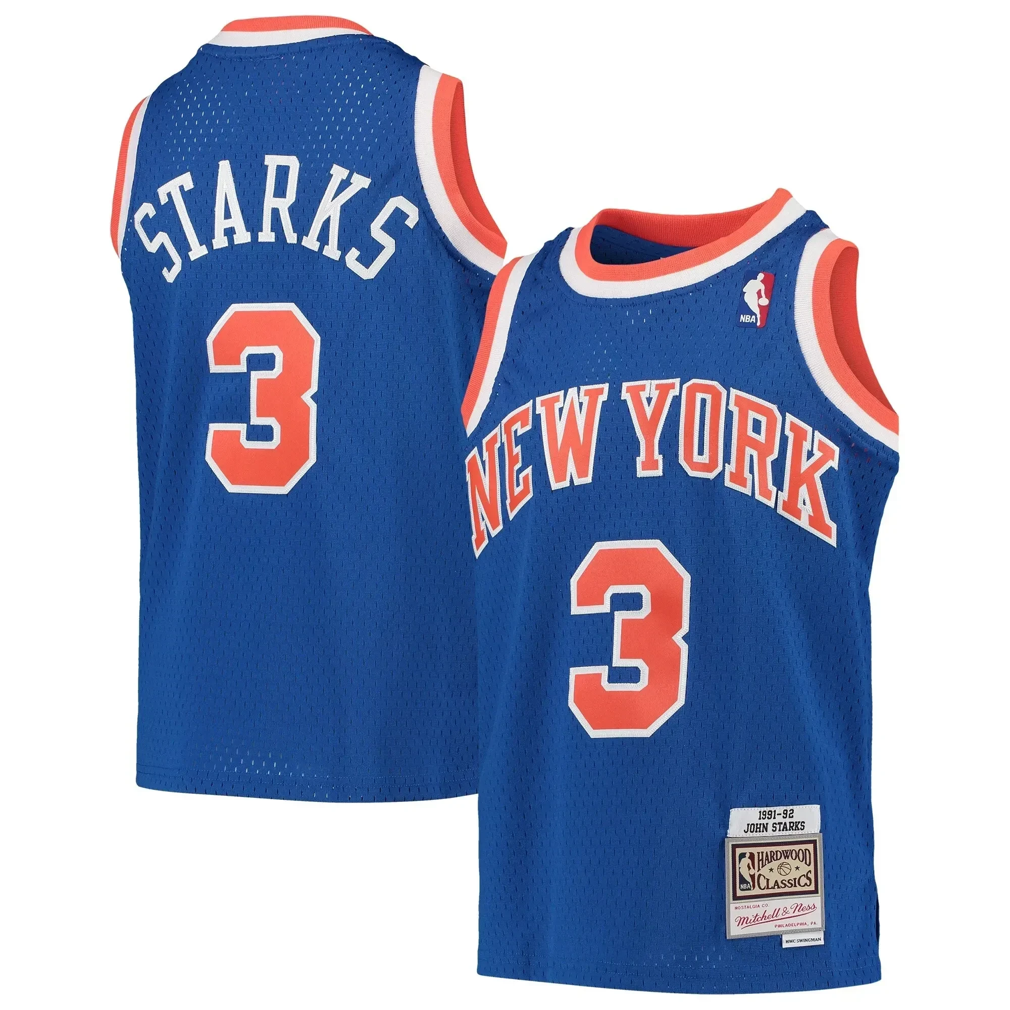 John Starks New York Knicks Mitchell & Ness Youth 1991-92 Hardwood Classics Swingman Throwback Jersey - Royal - JS901 