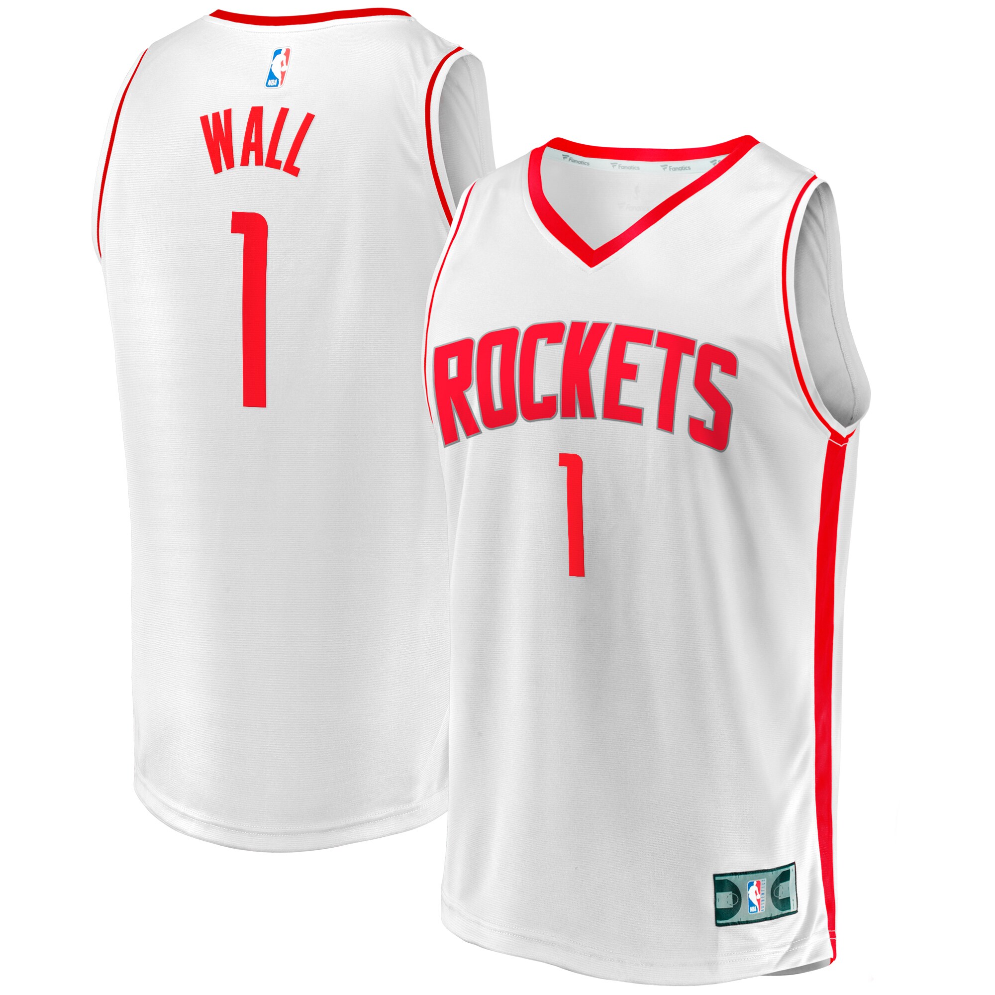 Alternative view of John Wall Houston Rockets Fanatics Branded 2020/21 Fast Break Replica Player Jersey - Association Edition - White