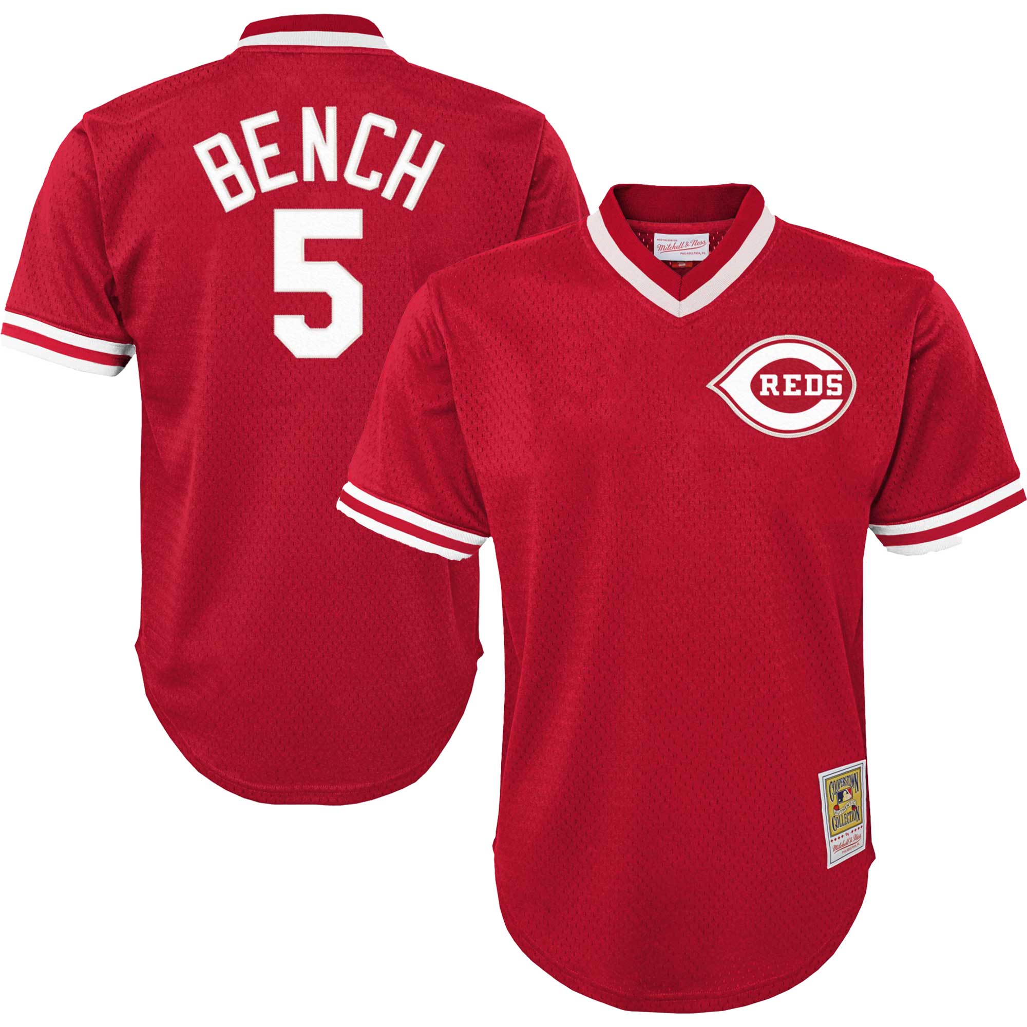 Johnny Bench Cincinnati Reds Mitchell & Ness Youth Cooperstown CollectionÃƒâ€šÃ‚Â mesh Batting Practice Jersey - Red