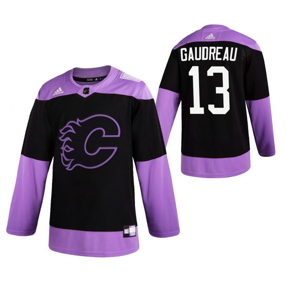 Johnny Gaudreau 13 Calgary Flames HockeyFightsCancer Purple Jersey Jersey - JS364 