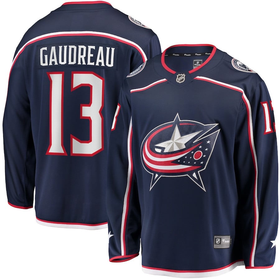 Johnny Gaudreau 13 Columbus Blue Jackets Navy Breakaway Jersey - Men's - JS533 