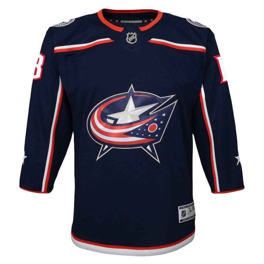 Alternative view of Johnny Gaudreau 13 Columbus Blue Jackets Youth Breakaway Jersey - Navy - JS419 