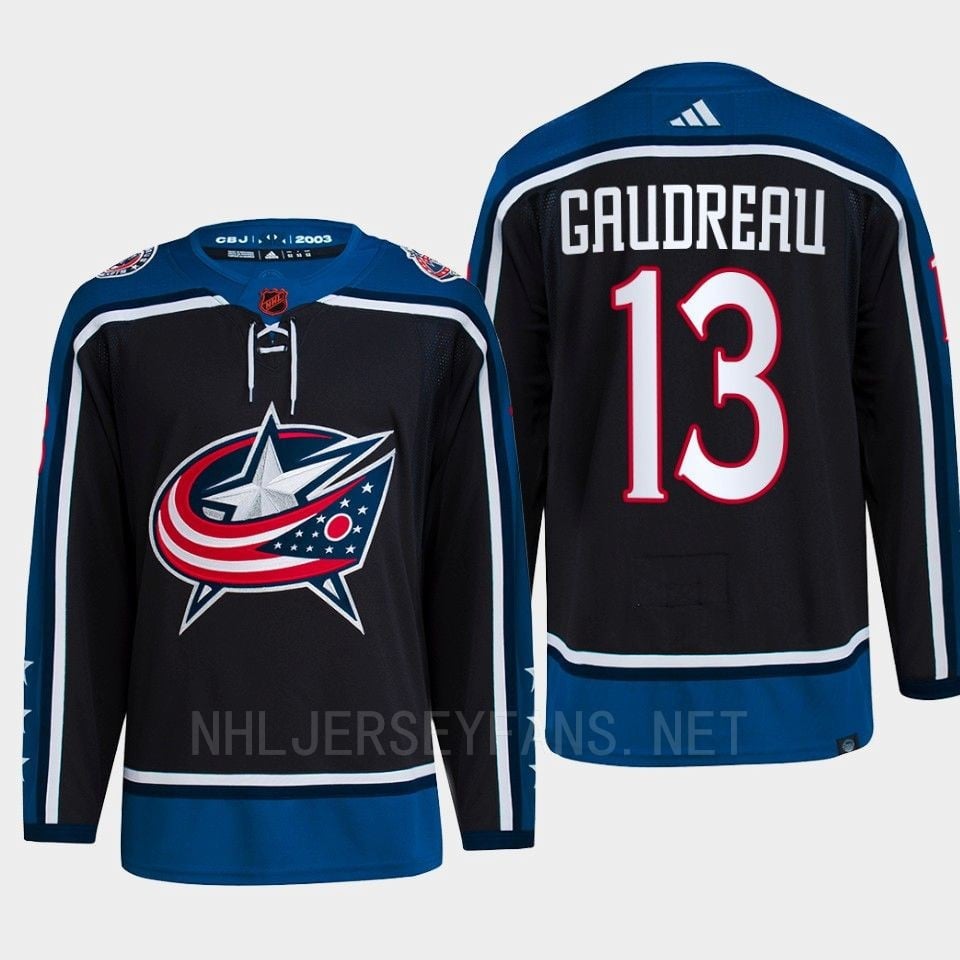 Johnny Gaudreau 13 Reverse Retro 2.0 2022 Columbus Blue Jackets Navy Jersey Primegreen - JS319 