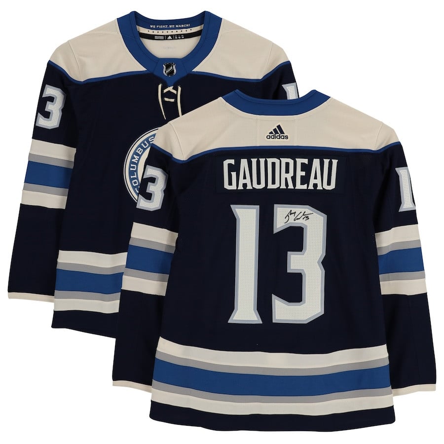 Johnny Gaudreau 13 Signature Columbus Blue Jackets Alternate Jersey - Men - JS938 