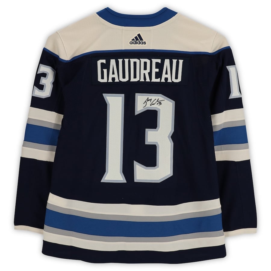 Alternative view of Johnny Gaudreau 13 Signature Columbus Blue Jackets Alternate Jersey - Men - JS938 