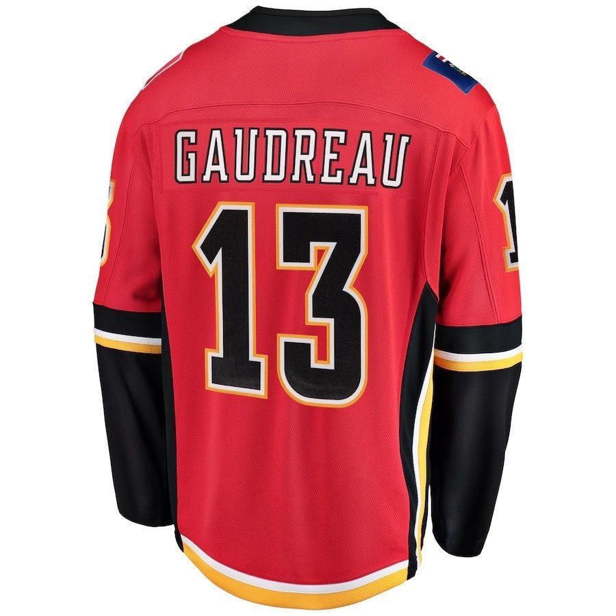 Alternative view of Johnny Gaudreau Calgary Flames Breakaway Player Jersey - Red - JS571 