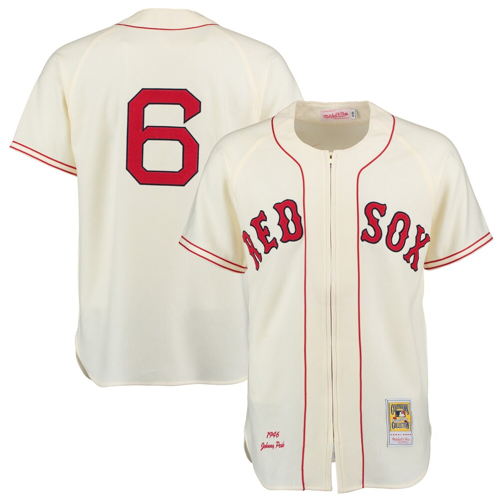 Johnny Pesky 1946 Boston Red Sox Mitchell & Ness Throwback Jersey - Cream