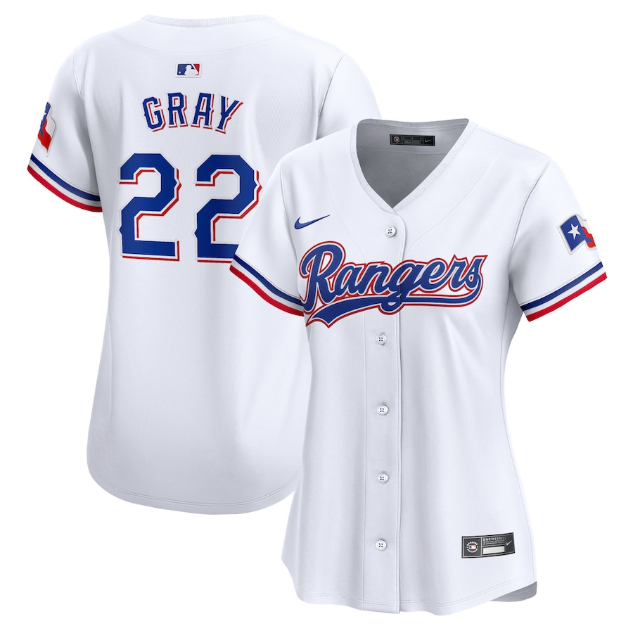 Jon Gray 22 Texas Rangers Women Home Limited Player Jersey - White - JS858 