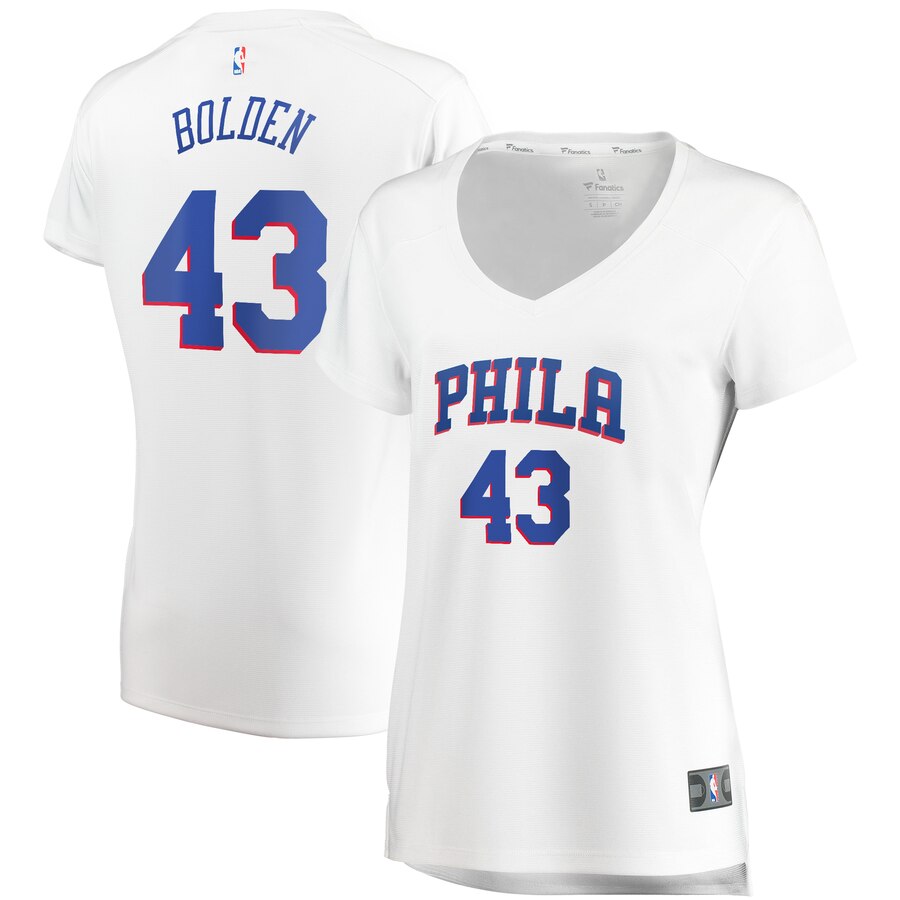 Jonah Bolden Philadelphia 76ers Fanatics Branded Women's Fast Break Replica Player Jersey - Association Edition - White